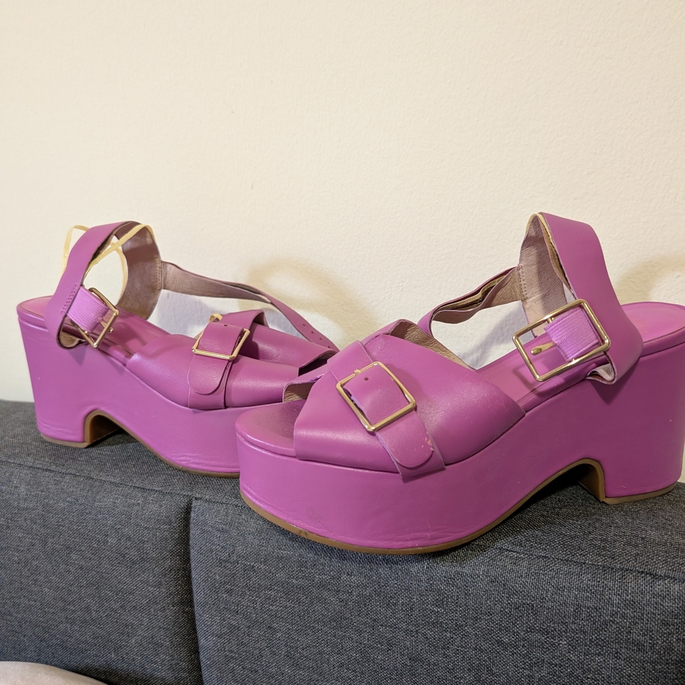 Charlotte Stone Vibrant Purple Platform Sandals
